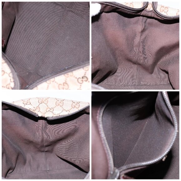 GUCCI GG Canvas Web Sherry Line Hand Bag Beige Red Green 131228 Auth 134493 - Picture 16 of 16